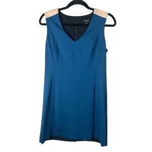 Drew Blue Beige Color Block Sleeveless Sheath Style Office Business Dress Size 4